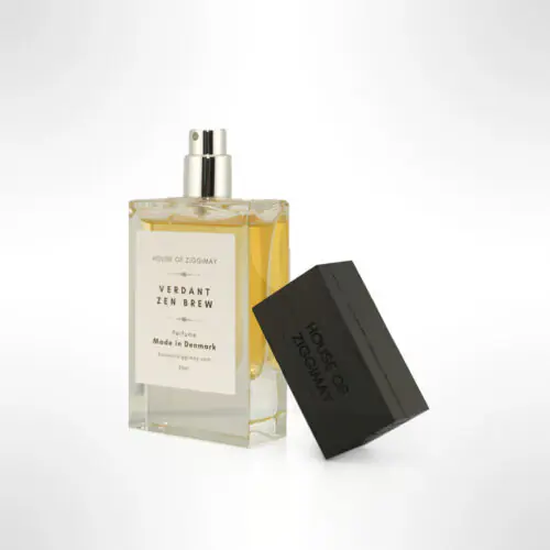 Homepage Verdant Zen Brew perfume bottle with its cap off