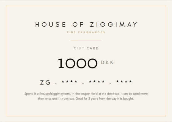 HOUSE OF ZIGGIMAY gift card for 1000 DKK